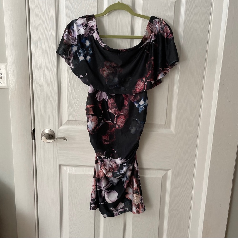 Ripe Floral Maternity Dress Off the Shoulder S